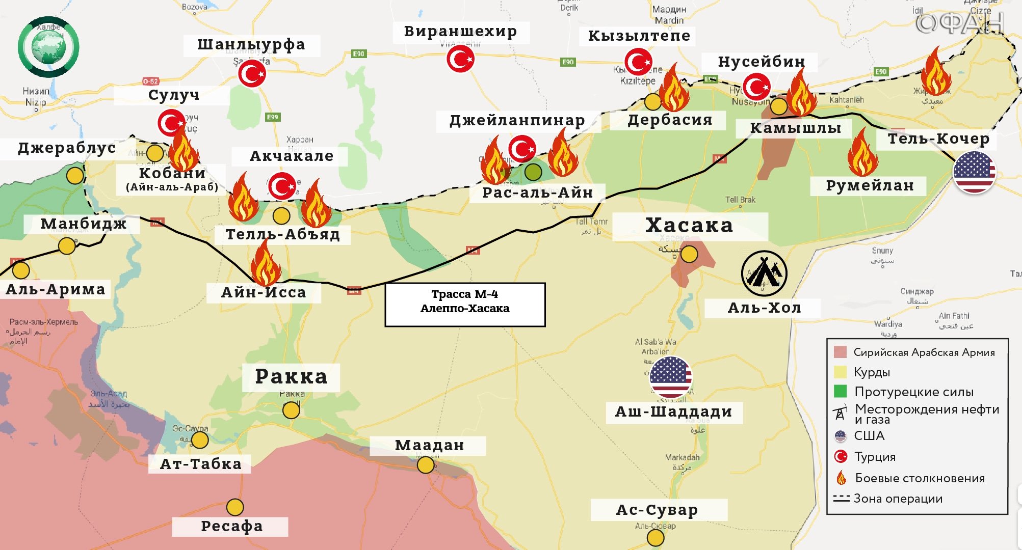 Сирия военная обстановка карта